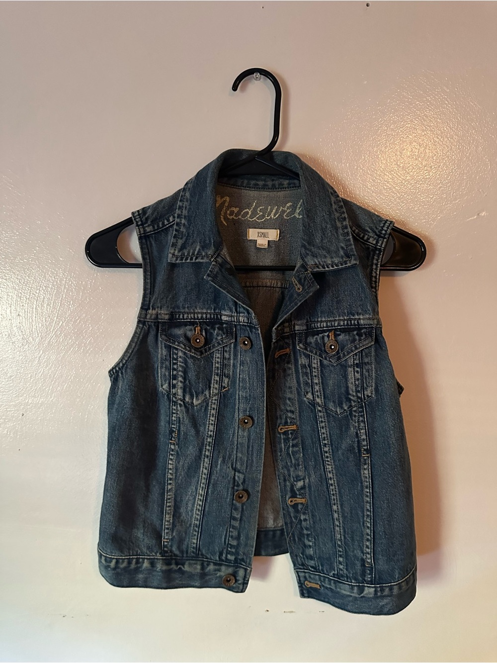 Madewell Denim Dark Wash Vest Size XS